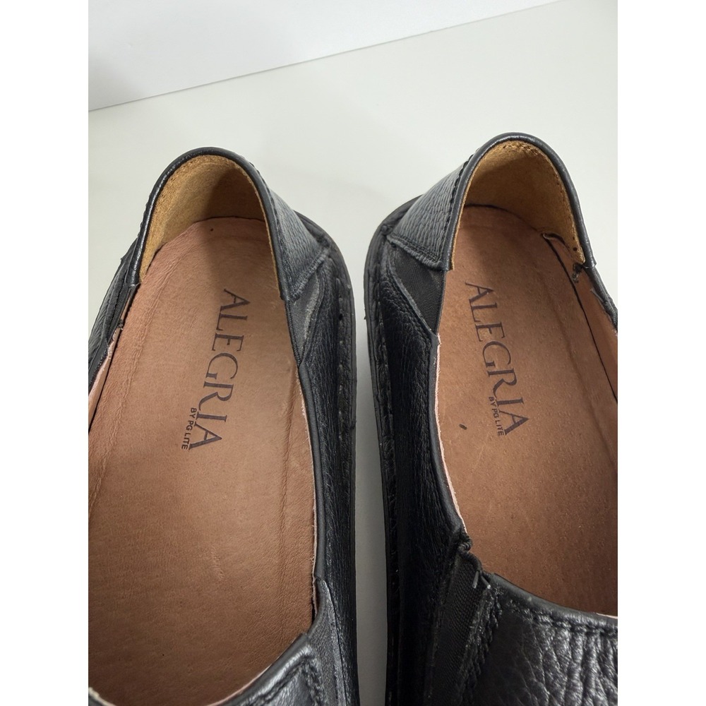 Alegria Shoes Schuster Slip On Moc Loafer Black Leather Mens US 10 EU 44 - Picture 3 of 11